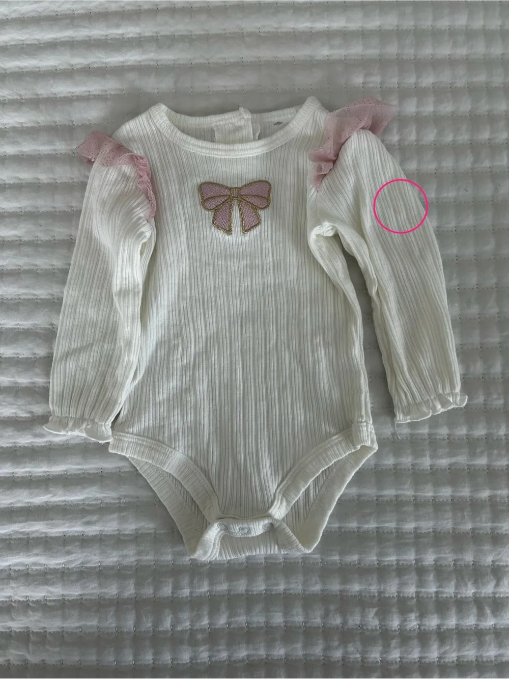 Baby girl matching set Pink Glitter Tulle Skirt with Cream Bow Bodysuit Set